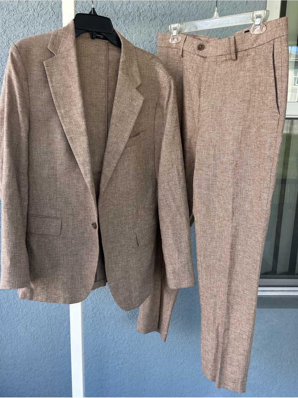 Banana Republic Men’s Linen Blend Herringbone 2pc Suit 40R Jacket 33x32 Pants